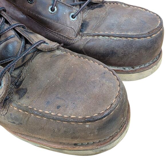 Red Wing Boots Work Style 2449 6 Inch Safety Toe Boot Size 11 Oiled Brown - Picture 3 of 9